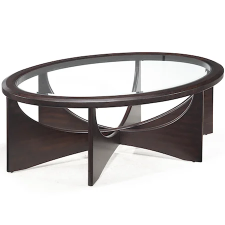 Glass Top Oval Cocktail Table